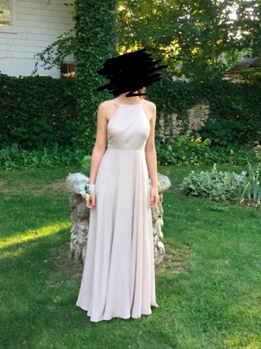 Reformation Blush Pink / Beige Halter Maxi Dress - Picture 4 of 4